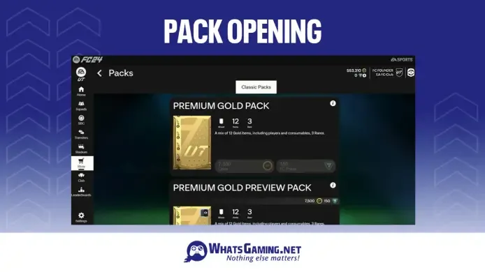 pack opening mobile