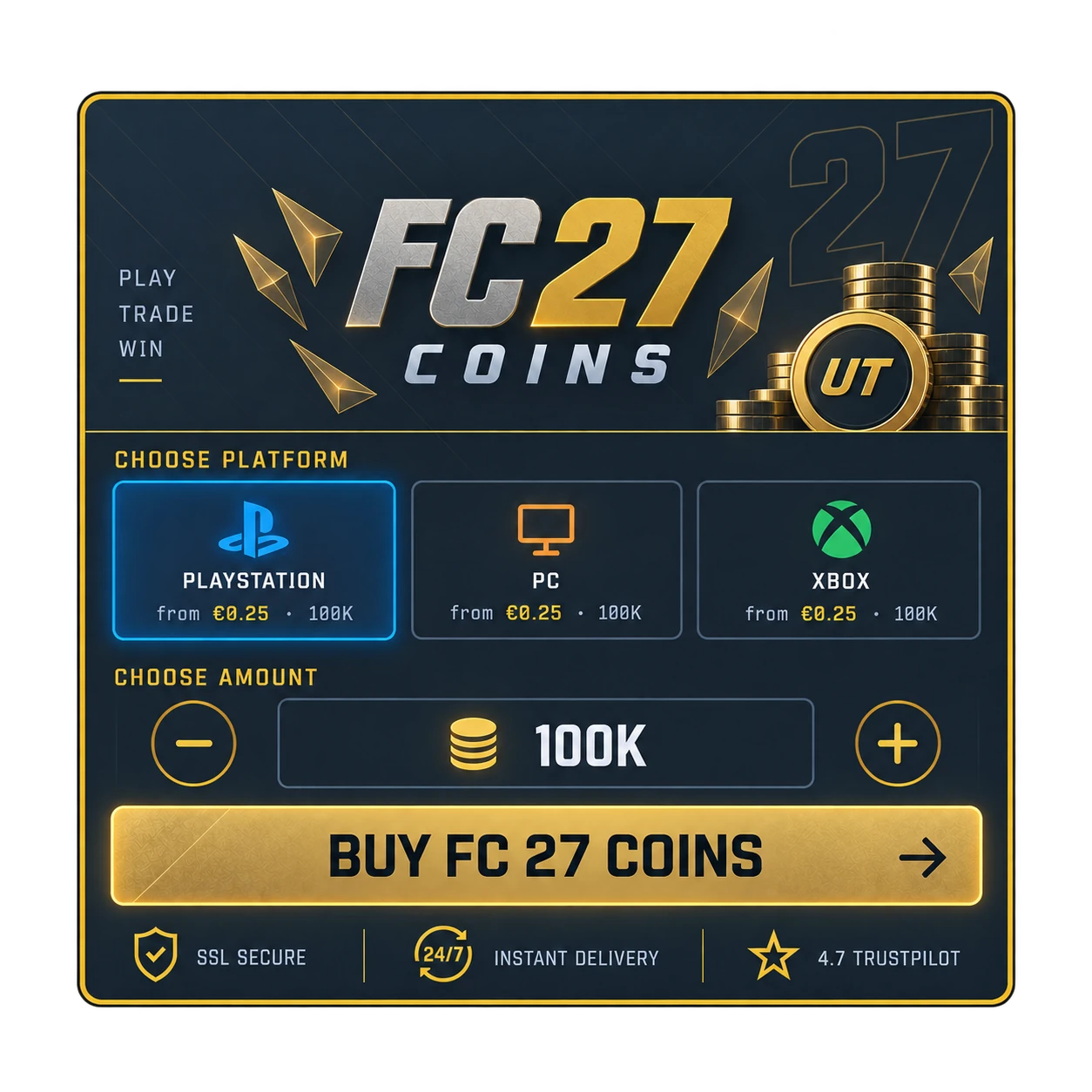 Buy EA FC 27 Coins at WhatsGaming for PlayStation, Xbox and PC
