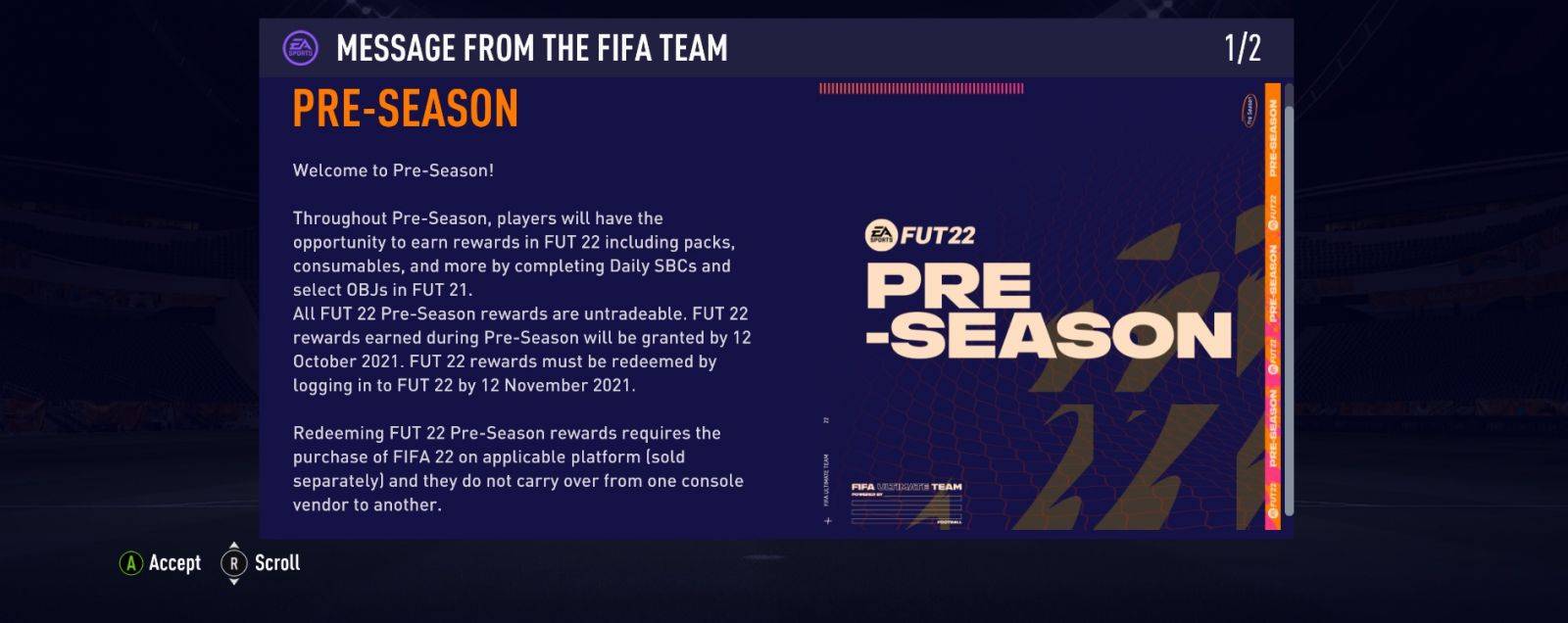 FIFA 22 pre-season gifts