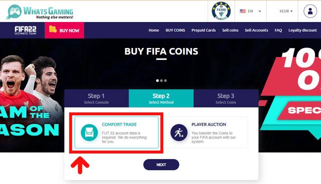 Choose FIFA Coins Comfort Trade
