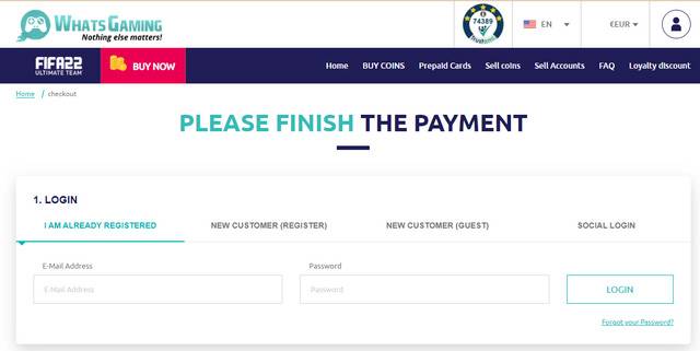 Payment of FIFA Coins