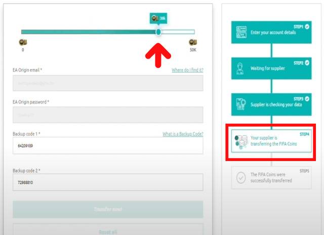 Transferring FIFA Coins to EA account
